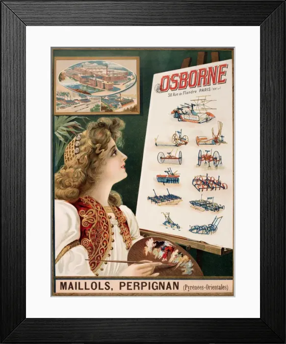 Framed Print : Poster design, Osborne, Maillols, Perpignan, France Framed Print : Poster design, Osborne, Maillols, Perpignan, France