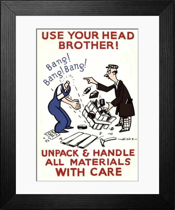 Framed Print : WW2 safety poster, Use Your Head Brother Framed Print : WW2 safety poster, Use Your Head Brother