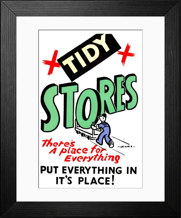 Framed Print : WW2 poster, Tidy Stores Framed Print : WW2 poster, Tidy Stores