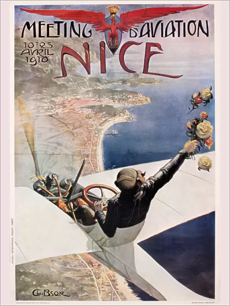 Poster, aviation meeting in Nice, France