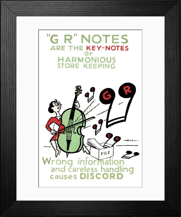 Framed Print : WW2 poster, G R Notes are the Key Notes Framed Print : WW2 poster, G R Notes are the Key Notes