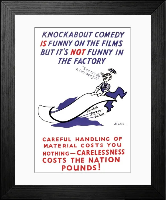 Framed Print : WW2 poster, careful handling of material Framed Print : WW2 poster, careful handling of material
