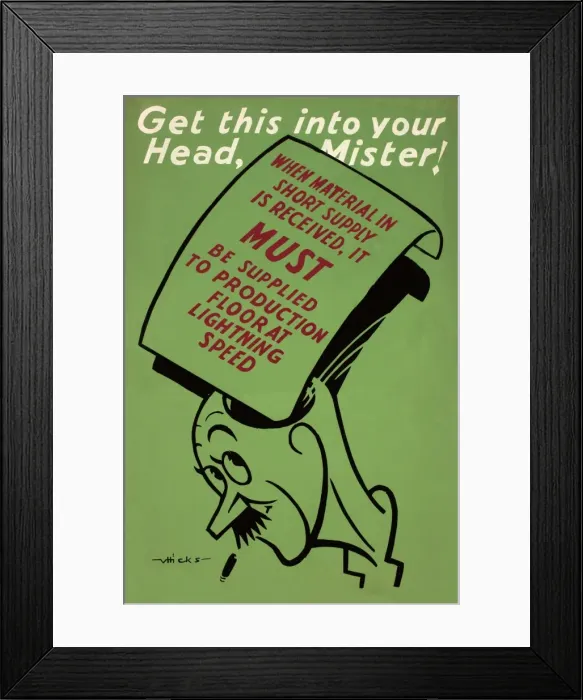 Framed Print : WW2 poster, Get this into your head, Mister Framed Print : WW2 poster, Get this into your head, Mister
