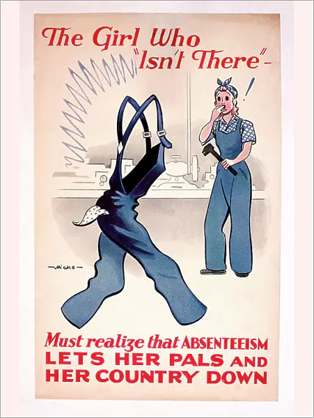 WW2 poster, The Girl Who Isn t There