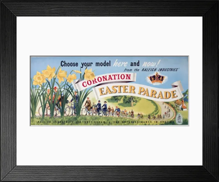 Framed Print : Poster, Coronation Easter Parade of bicycles Framed Print : Poster, Coronation Easter Parade of bicycles