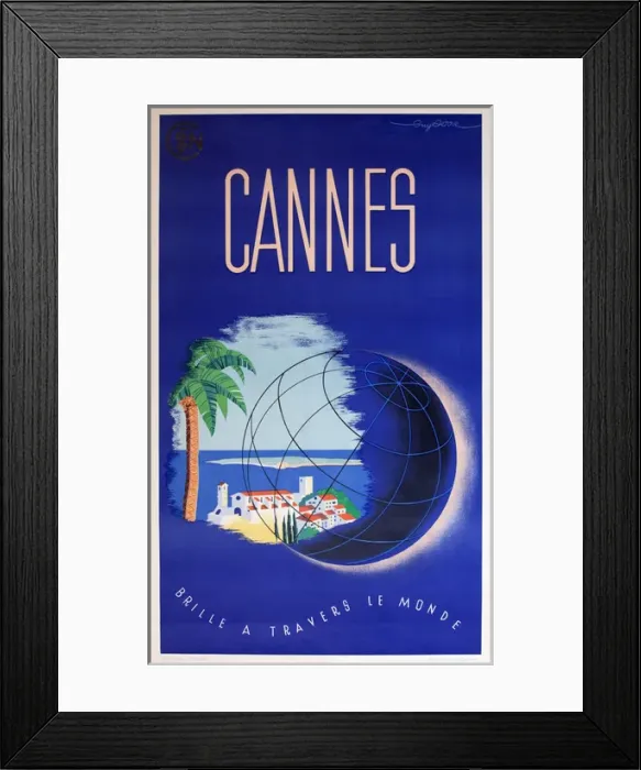 Framed Print : SNCF poster, Cannes Framed Print : SNCF poster, Cannes