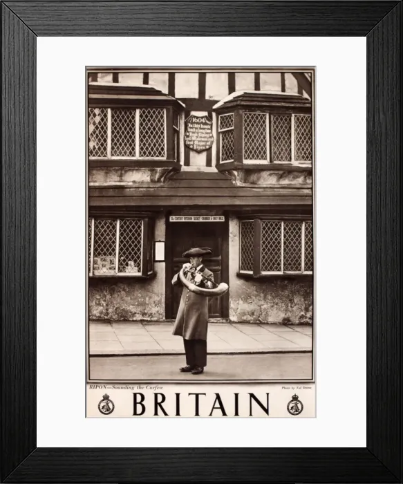Framed Print : Britain poster, Ripon, Sounding the Curfew Framed Print : Britain poster, Ripon, Sounding the Curfew