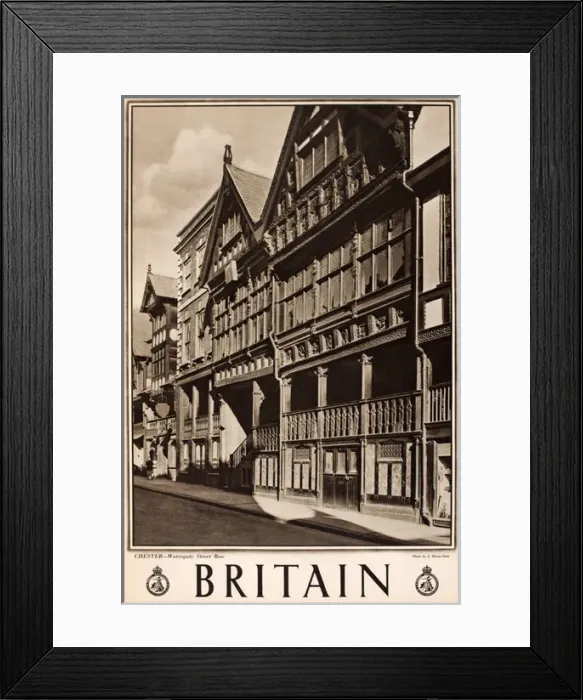 Framed Print : Britain poster, Watergate Street Row, Chester Framed Print : Britain poster, Watergate Street Row, Chester