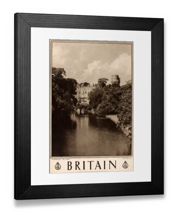 Framed Print : Britain poster, Warwick Castle Framed Print : Britain poster, Warwick Castle