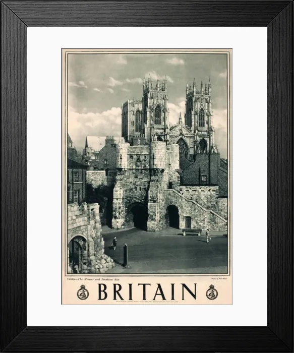 Framed Print : Britain poster, York Minster and Bootham Bar Framed Print : Britain poster, York Minster and Bootham Bar
