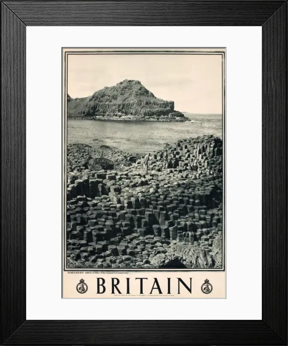 Framed Print : Britain poster, Northern Ireland, The Giants Causeway Framed Print : Britain poster, Northern Ireland, The Giants Causeway