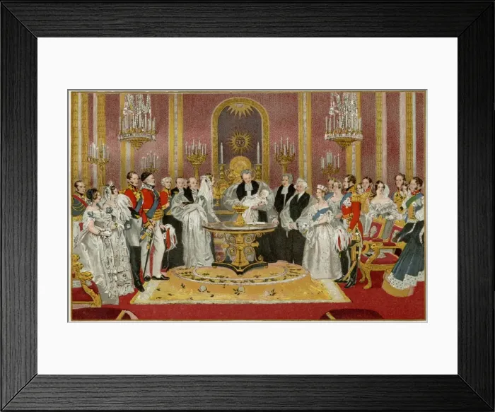 Framed Print : Christening of infant Princess Vicky Framed Print : Christening of infant Princess Vicky