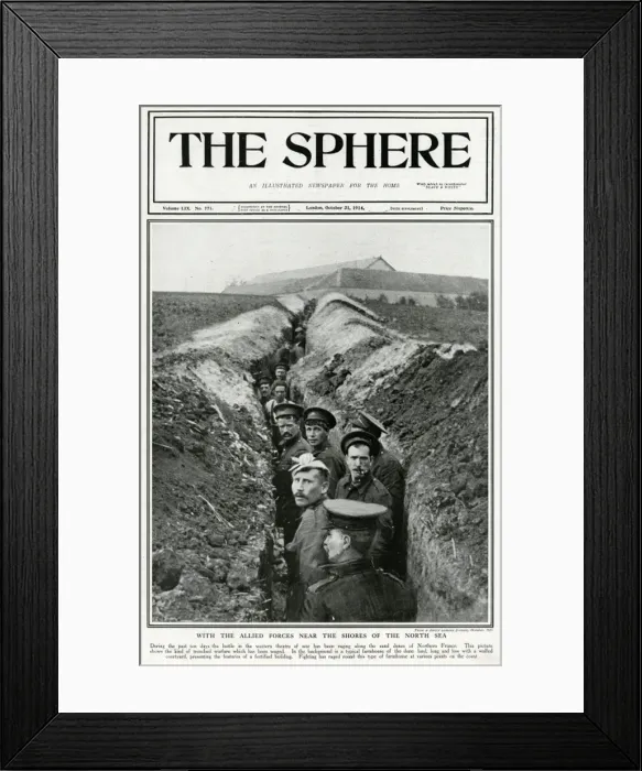 Framed Print : Trench in sand dunes, Northern France, 1914 Framed Print : Trench in sand dunes, Northern France, 1914