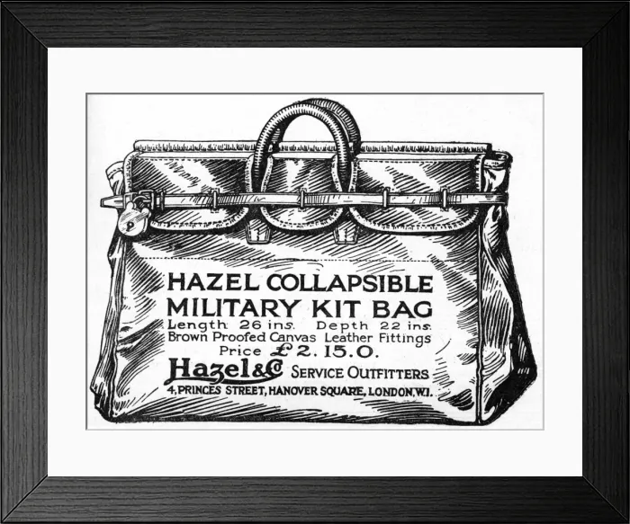 Framed Print : Hazel Collapsible Military Kit Bag, WW1 Framed Print : Hazel Collapsible Military Kit Bag, WW1