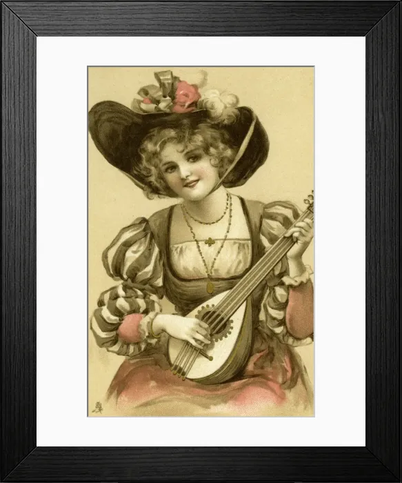Framed Print : Lady with a lute Framed Print : Lady with a lute