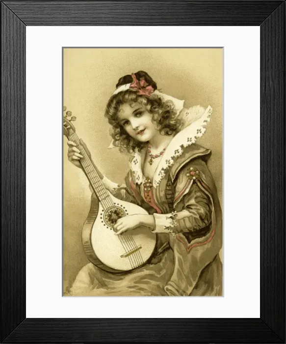 Framed Print : Lady with a mandolin Framed Print : Lady with a mandolin