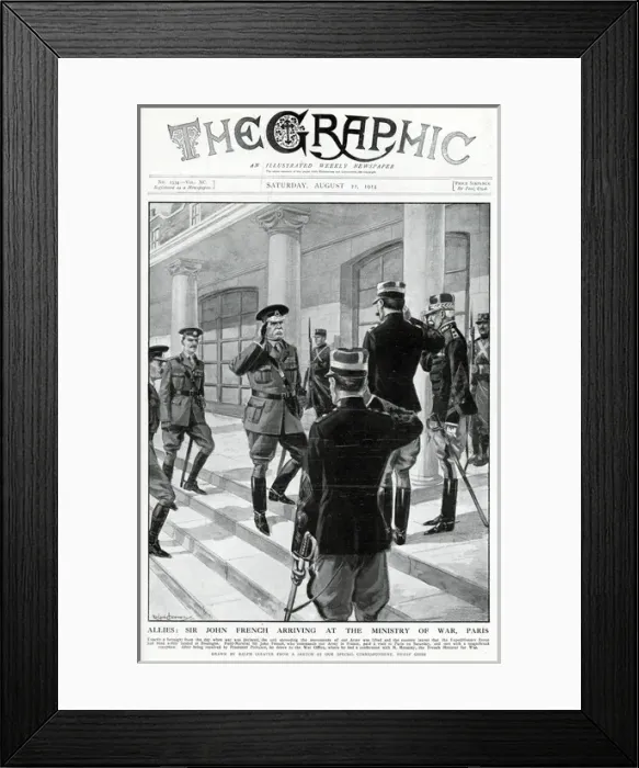 Framed Print : Sir John French arriving at the Ministry of War, Paris Framed Print : Sir John French arriving at the Ministry of War, Paris
