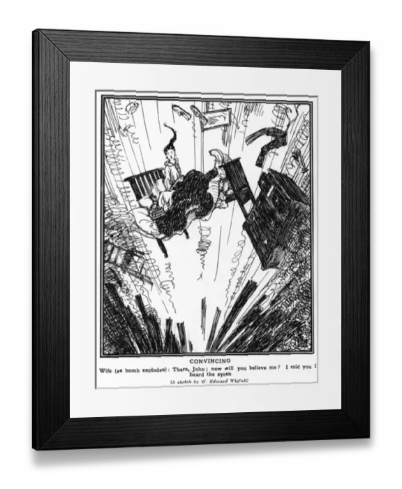 Framed Print : Convincing by W. Edward Wigfull, WW1 Framed Print : Convincing by W. Edward Wigfull, WW1