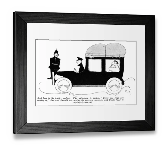 Framed Print : Gas powered car by Annie Fish, WW1 Framed Print : Gas powered car by Annie Fish, WW1