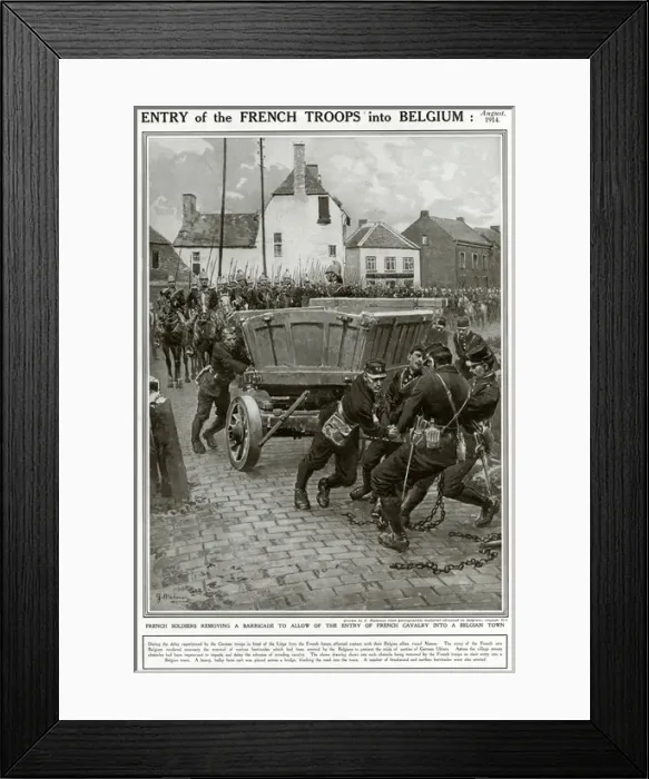 Framed Print : French soldiers remove barricade Framed Print : French soldiers remove barricade