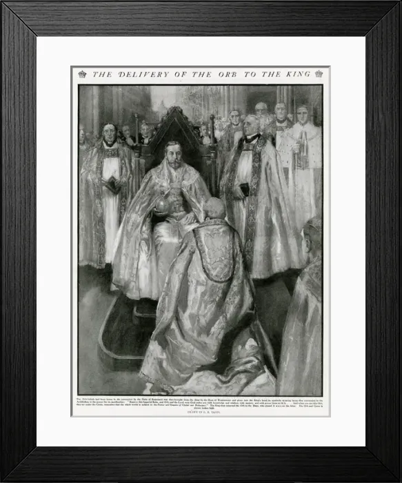 Framed Print : Coronation of George V, receiving the orb Framed Print : Coronation of George V, receiving the orb