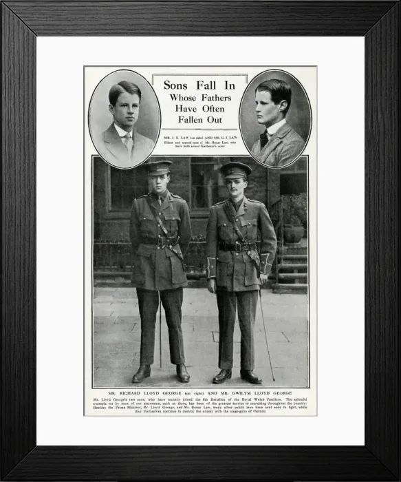 Framed Print : Sons of famous fathers, WW1 Framed Print : Sons of famous fathers, WW1