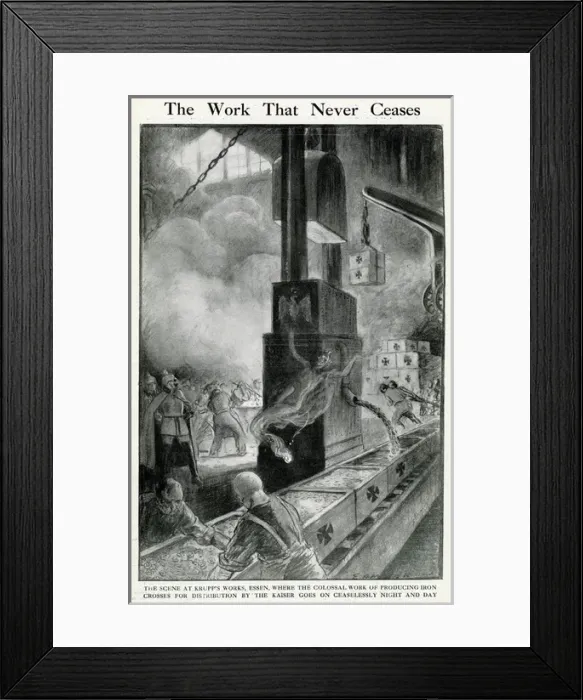 Framed Print : Cartoon, The Work That Never Ceases, WW1 Framed Print : Cartoon, The Work That Never Ceases, WW1