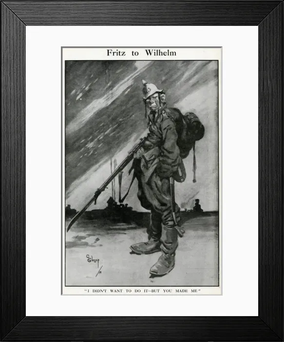 Framed Print : Cartoon, Fritz to Wilhelm, WW1 Framed Print : Cartoon, Fritz to Wilhelm, WW1