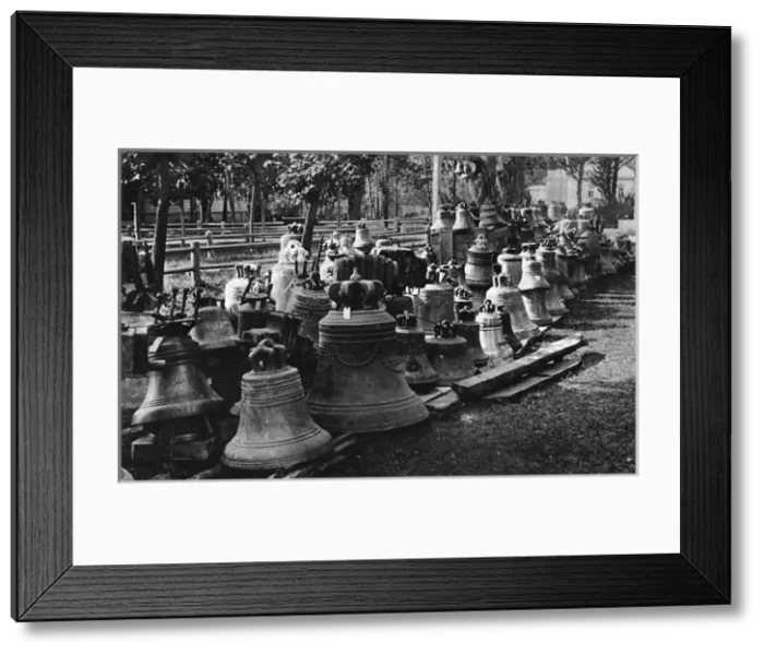 Framed Print : Church bells saved from becoming enemy shells, Russia, 1915 Framed Print : Church bells saved from becoming enemy shells, Russia, 1915