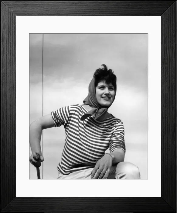 Framed Print : Woman on a sailing boat Framed Print : Woman on a sailing boat