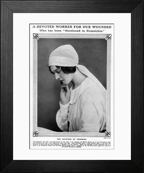 Framed Print : Countess of Pembroke as a nurse, WW1 Framed Print : Countess of Pembroke as a nurse, WW1