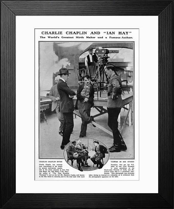 Framed Print : Charlie Chaplin and Ian Hay Framed Print : Charlie Chaplin and Ian Hay