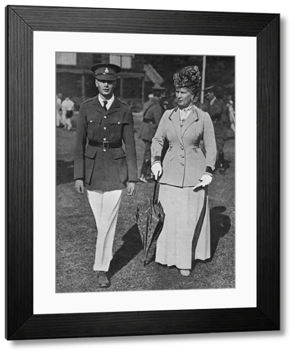 Framed Print : Queen Mary with Prince Henry as a cadet, 1918 Framed Print : Queen Mary with Prince Henry as a cadet, 1918