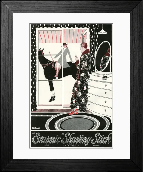 Framed Print : Erasmic Shaving Stick advertisement, 1918 Framed Print : Erasmic Shaving Stick advertisement, 1918