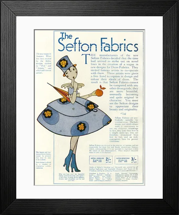 Framed Print : Sefton fabrics featuring Eve, 1918 Framed Print : Sefton fabrics featuring Eve, 1918