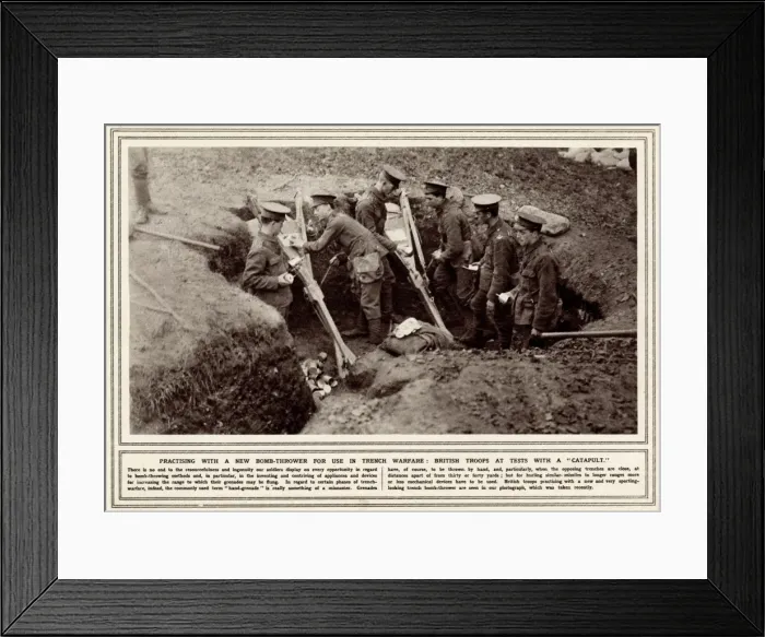 Framed Print : British troops practising with new catapult Framed Print : British troops practising with new catapult