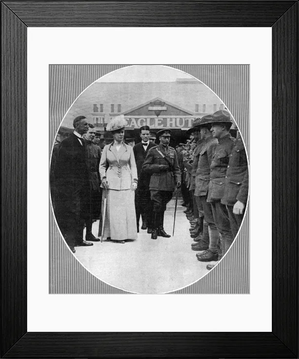 Framed Print : King George V visits the Eagle Hut, WW1 Framed Print : King George V visits the Eagle Hut, WW1