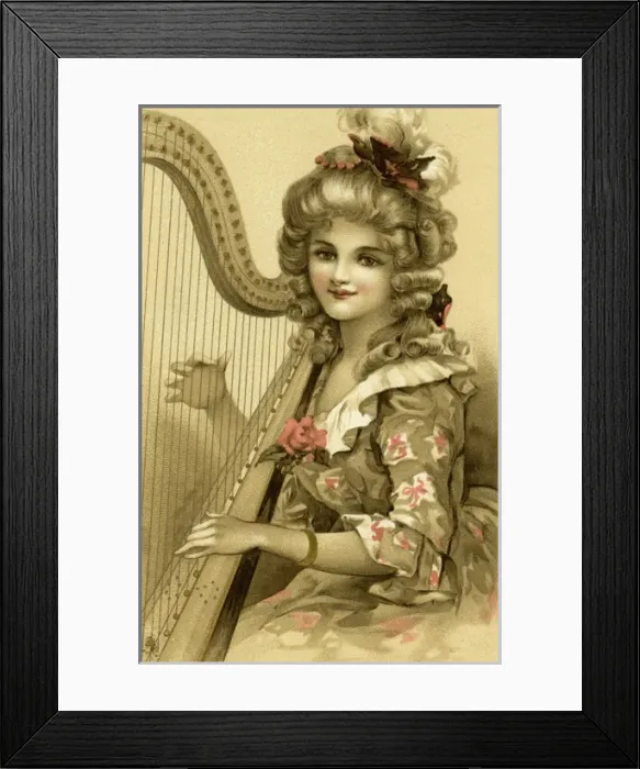 Framed Print : Lady with a harp Framed Print : Lady with a harp