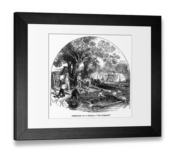 Framed Print : The Mormons-the formation of a bridge Framed Print : The Mormons-the formation of a bridge