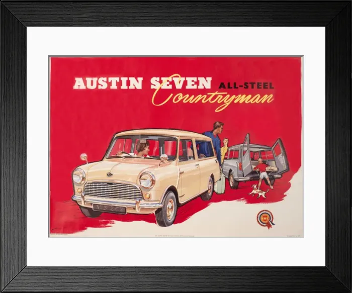Framed Print : Poster advertising Austin Seven Countryman car Framed Print : Poster advertising Austin Seven Countryman car