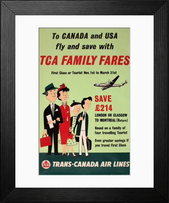 Framed Print : Poster advertising Trans-Canada Airlines Framed Print : Poster advertising Trans-Canada Airlines