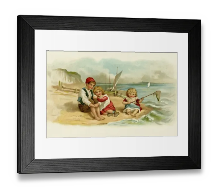 Framed Print : Children fishing Framed Print : Children fishing