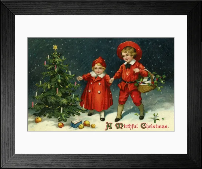 Framed Print : Children round a Christmas tree Framed Print : Children round a Christmas tree
