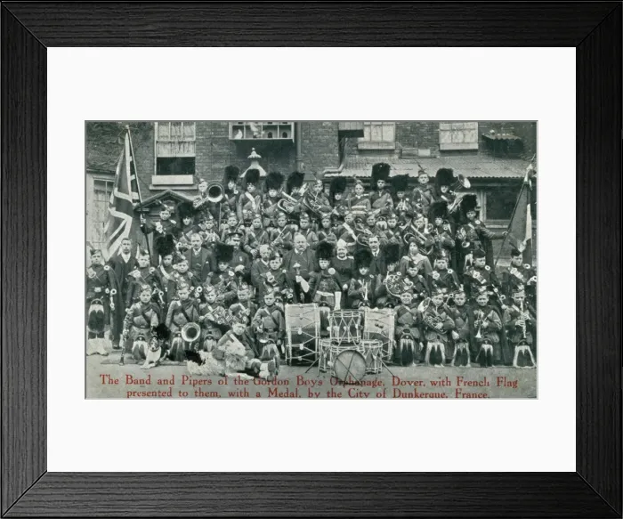 Framed Print : Gordon Boys Orphanage, Dover - Band and Pipers Framed Print : Gordon Boys Orphanage, Dover - Band and Pipers