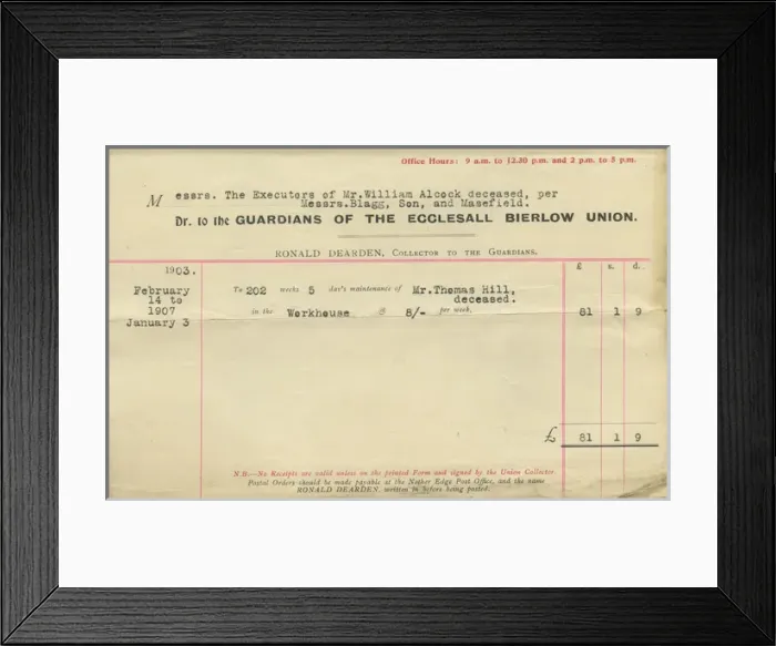 Framed Print : Ecclesall Bierlow Claim for Inmate Maintenance Framed Print : Ecclesall Bierlow Claim for Inmate Maintenance
