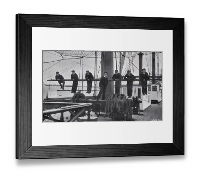 Framed Print : Training Ship HMS Conway - Boys on the Monkey Yard Framed Print : Training Ship HMS Conway - Boys on the Monkey Yard