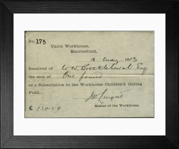 Framed Print : Receipt for Workhouse Childrens Outing Subscription Receipt Framed Print : Receipt for Workhouse Childrens Outing Subscription Receipt