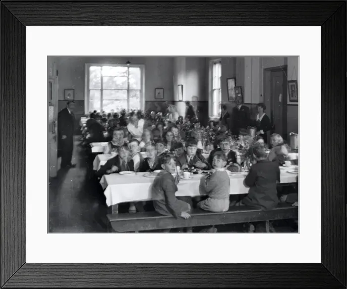 Framed Print : Royal Albert Orphanage, Bagshot, Surrey - dining room Framed Print : Royal Albert Orphanage, Bagshot, Surrey - dining room