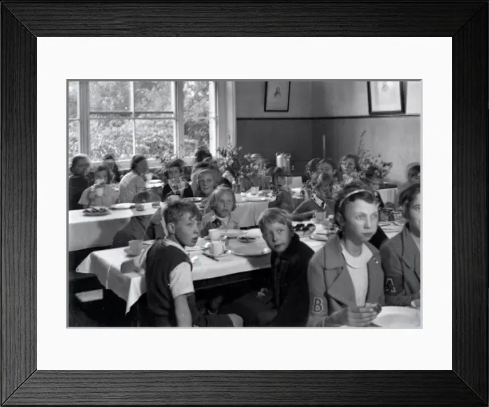 Framed Print : Royal Albert Orphanage, Bagshot, Surrey - dining room Framed Print : Royal Albert Orphanage, Bagshot, Surrey - dining room