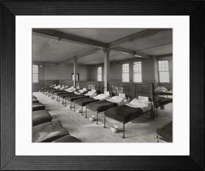 Framed Print : Dormitory at St Marylebone Workhouse, London Framed Print : Dormitory at St Marylebone Workhouse, London